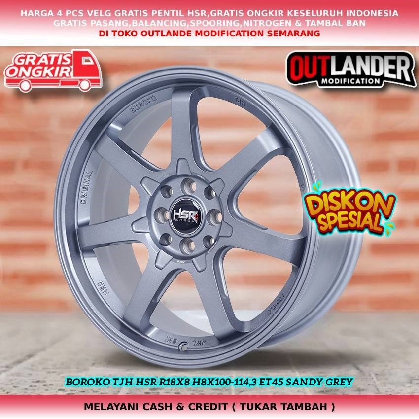 Velg Mobil Ring 18 Avanza Kijang Xenia Mobilio Jazz HSR Boroko TJH R18 Grey Velg Mobil Vios R18