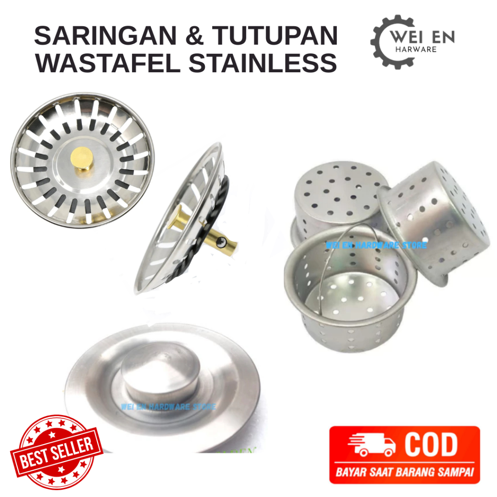 Saringan Wastafel Afur Bak Cuci Piring Stainless Penutup wastafel Afur Bak Cuci Piring Stainless