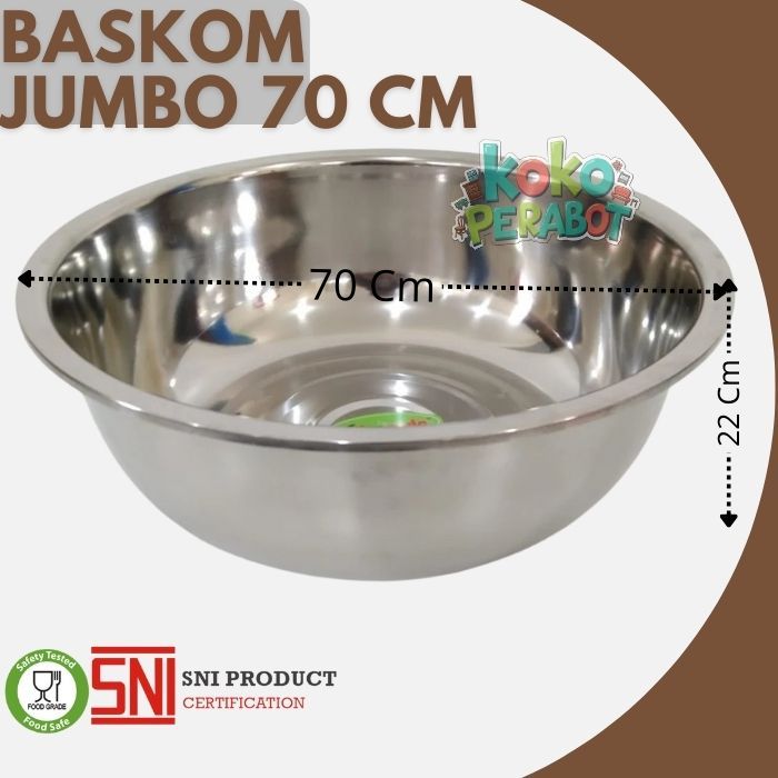 Baskom Jumbo Stainless Anti karat 70 Cm Komodo Baskom Stainless