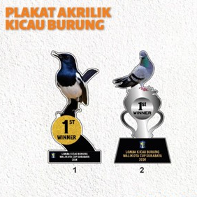 Piala Lomba Burung Plakat lomba Burung Piala Kontes Burung Plakat Burung Berkicau Piala akrilik Cust