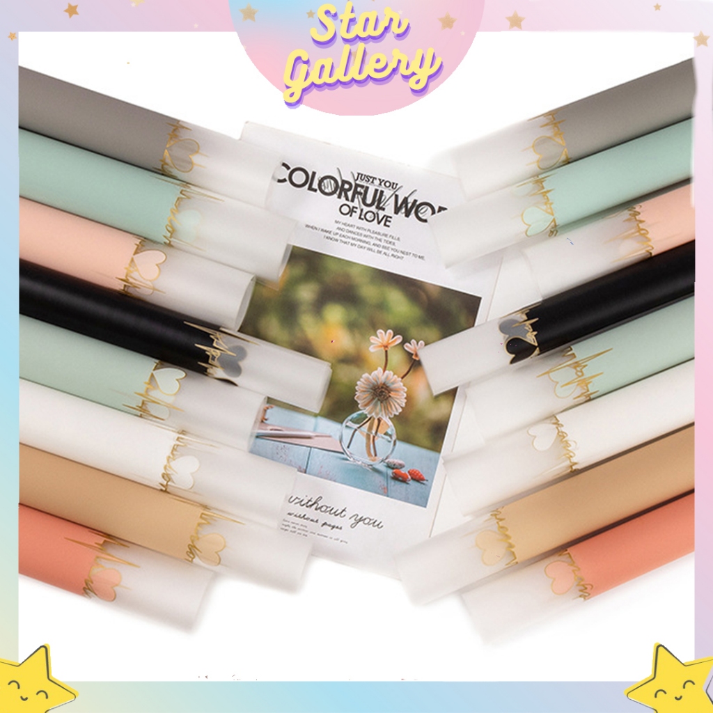 

(1 PACK ISI 20 LEMBAR) Kertas Bunga Buket Transparan Frame Love Flower Wrapping Paper Cellophane Florist KB6052