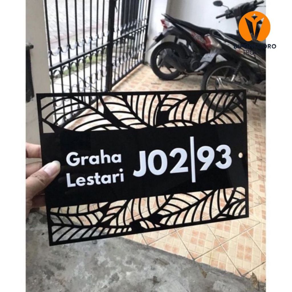 Nomer rumah Akrilik Timbul Model Cutting laser Lubang