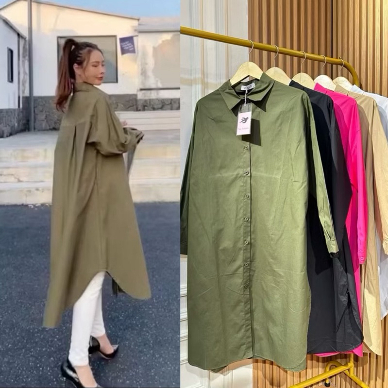 Dress/Tunik Catton Polos Import Premium Ld 120