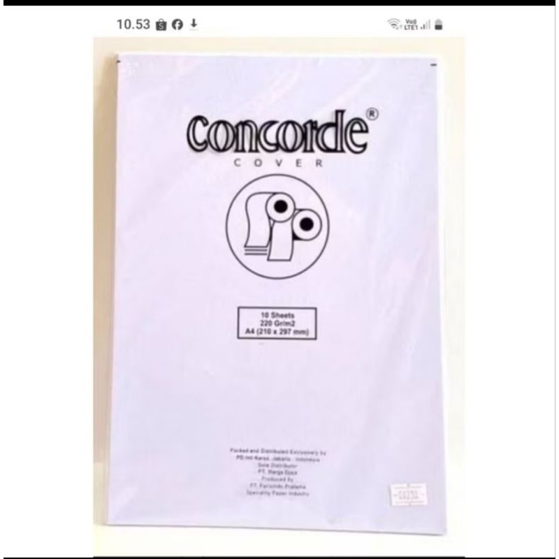 

CONCORDE 220 A4 PUTIH ( ISI 10L ) minimal beli 2 set