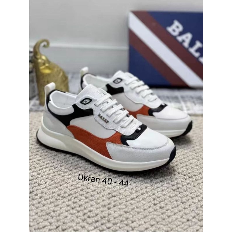 SEPATU PRIA SNEAKERS BALLY WHITE VVIP LEATHER