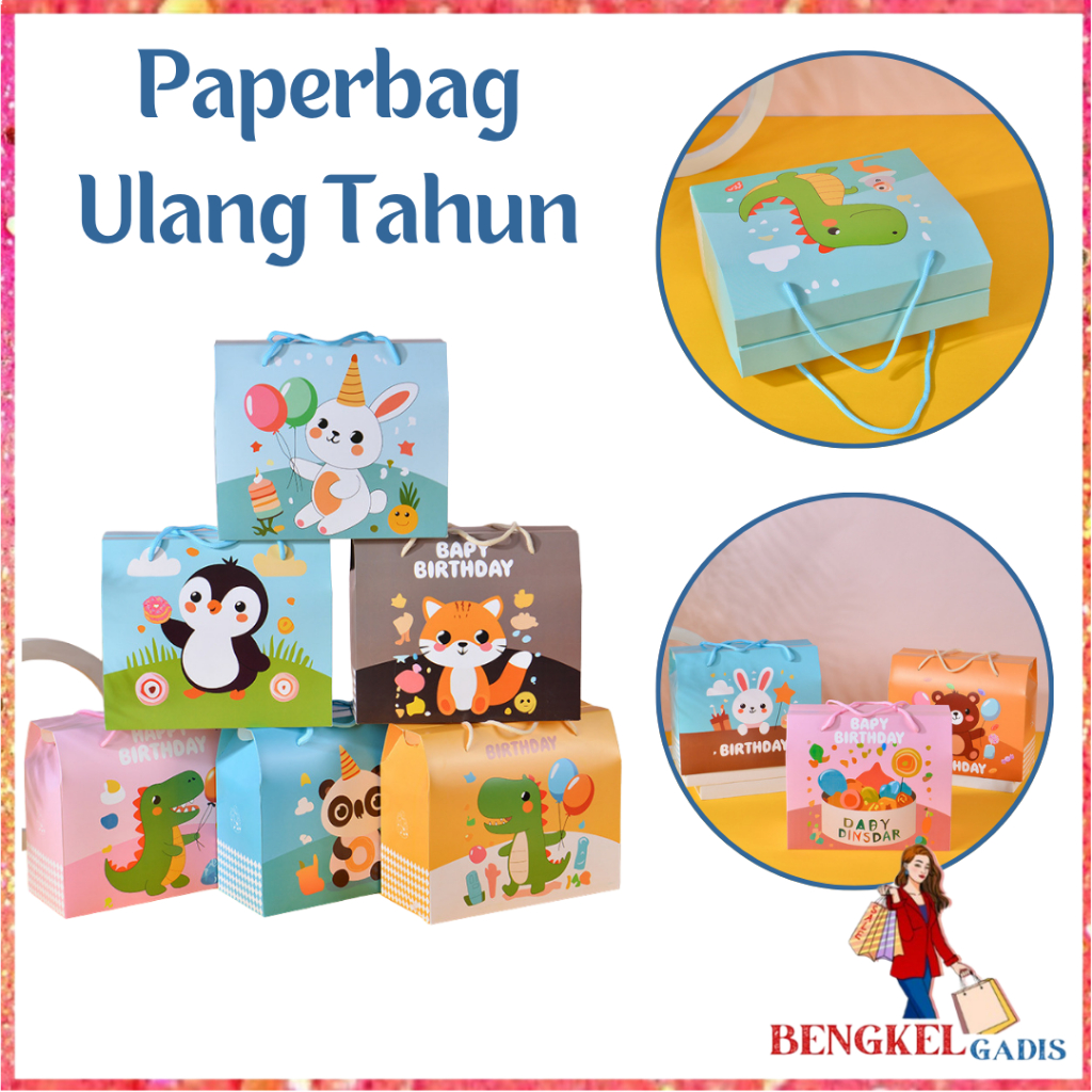 

BG Paperbag Ulang Tahun Goodie Bag Karakter Tas Hadiah Ulang Tahun Anak Gift Box Ultah Souvenir Kotak Hadiah Kado anak