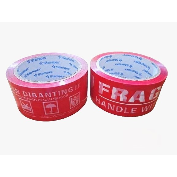 

STARSPEX FRAGILE UKURAN 48 X 90 YARD - LAKBAN ISOLASI JANGAN DIBANTING ORIGINAL ,KUAT DAN LENGKET, LAKBAN ISOLASI BARANG PECAH BELAH