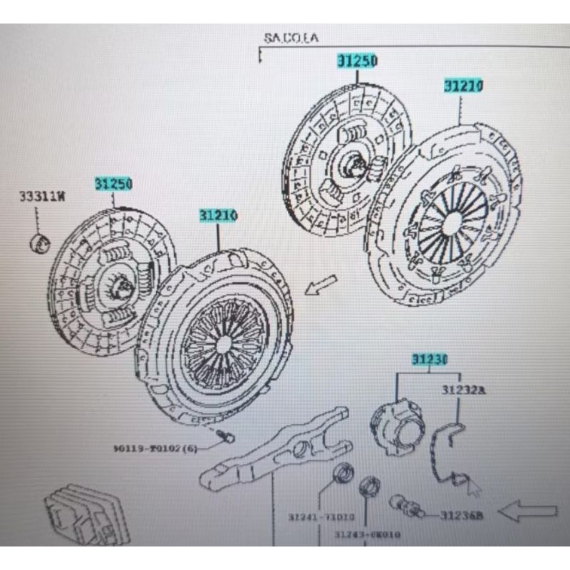 KOPLING SET FORTUNER G 2012 DIESEL ORIGINAL TOYOTA DEKLAHER FLYWHEEL