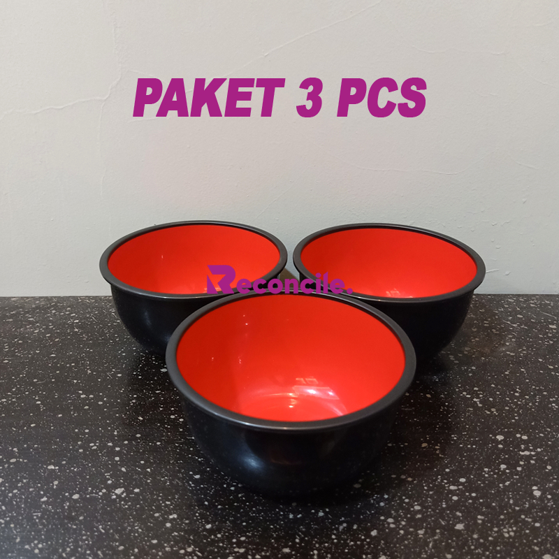 3PCS  Mangkok Ninja Mangkuk Ramen Hitam Merah Plastik Mangkok bakso