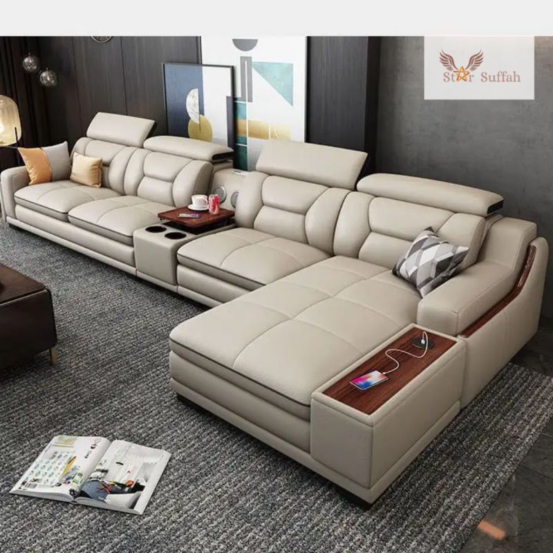 sofa letter L shape | kursi tamu minimalis | sofa jati modern | sofa luxury