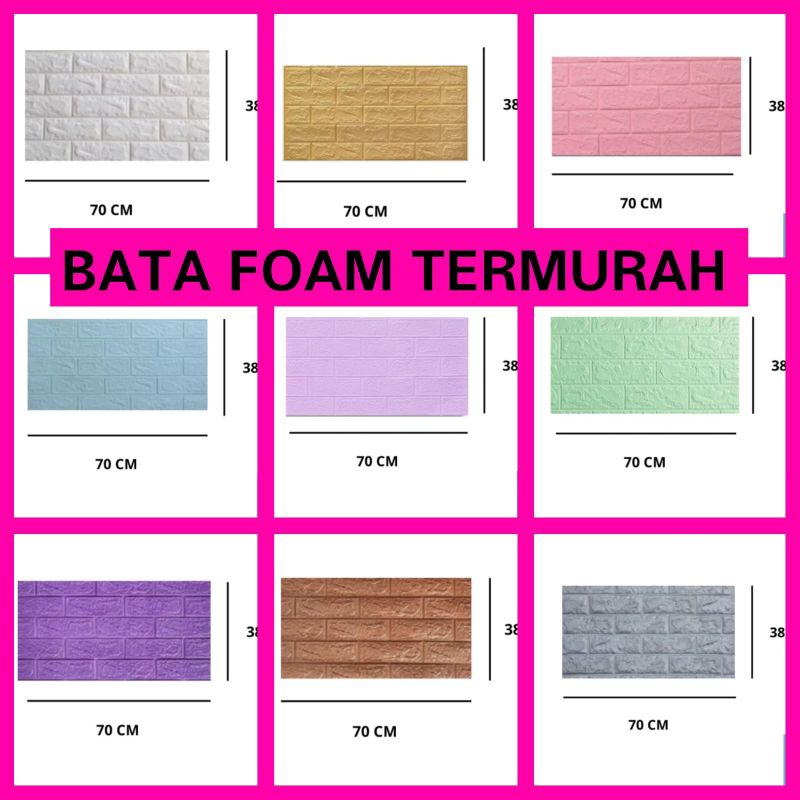 M2M WALLPAPER Wallfoam Wallpaper Sticker Foam Bata Putih 3D Stiker Bata Foam 3Dimensi Bata Foam 3D F