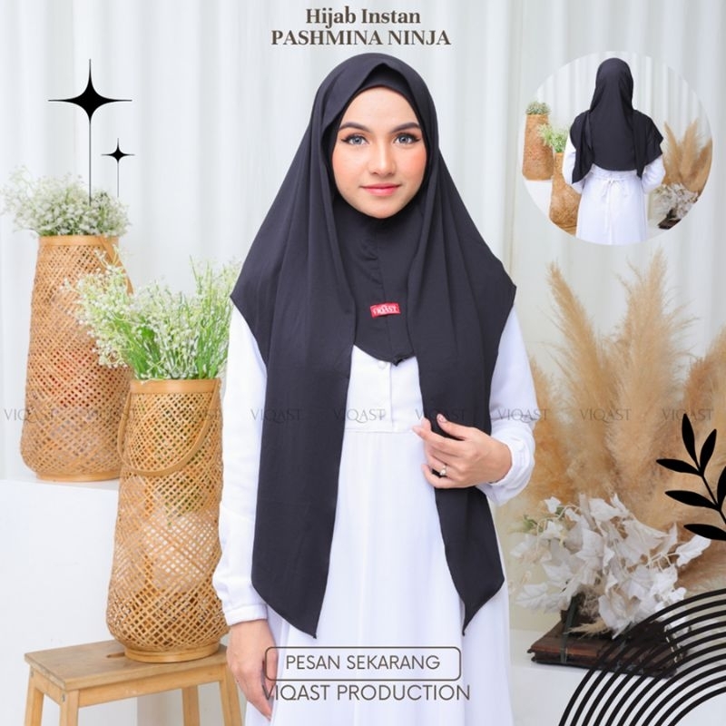 hijab pashmina inner ninja meleyot SHENA menutupi dada Jersey premium oval syari dewasa instan kerud