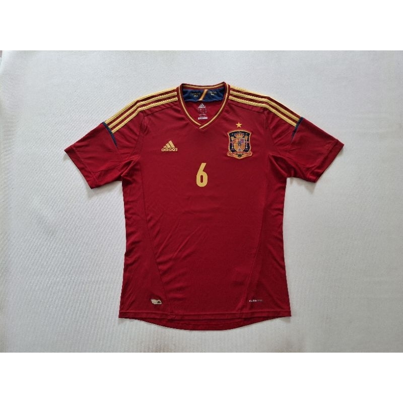 JERSEY BOLA ADIDAS SPANYOL HOME TAHUN 2012 INIESTA ORIGINAL 100%