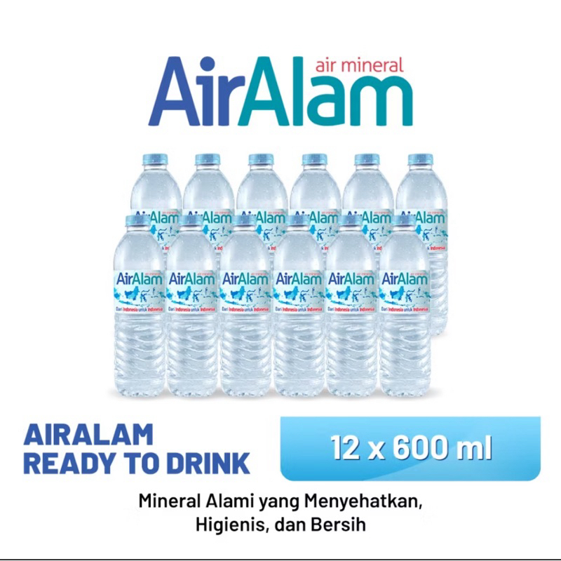 

12 BOTOL AIR ALAM 600 ML. 100% BARU BERSEGEL ORI LANGSUNG DARI ALAM