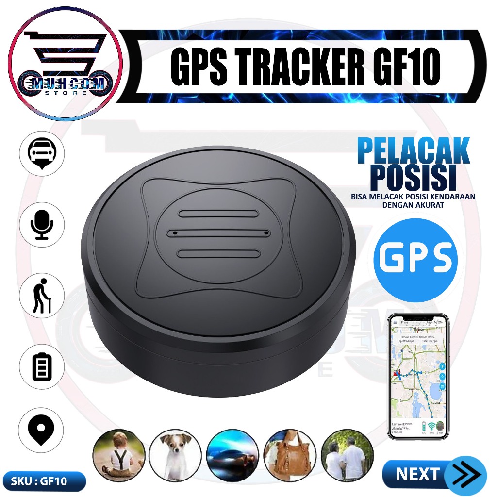 Smart Tracker GPS GF10 Pelacak Lokasi Rekam Suara Jarak Jauh GF-10 Gps Tracking Pelindung Kendaraan
