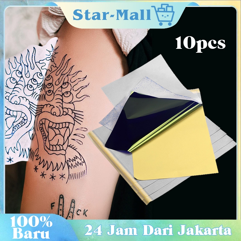 OK 10Pcs Kertas Transfer Tatto Kertas Karbon Tatto Kertas Tatto Temporer A4 Tattoo Transfer Stencil