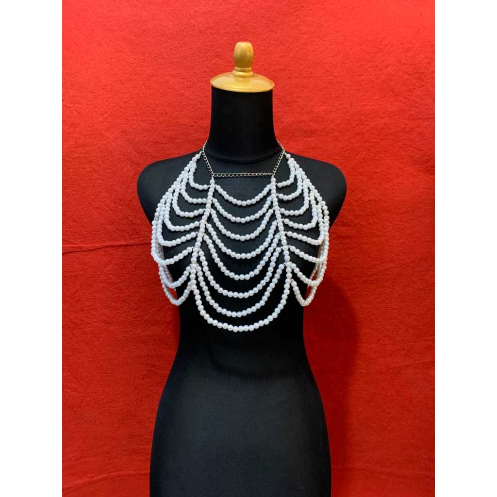 BUTIK FLA (CIA) Body pearl Body chain accessories aksesoris mutiara belt pearl beads rantai mute aks