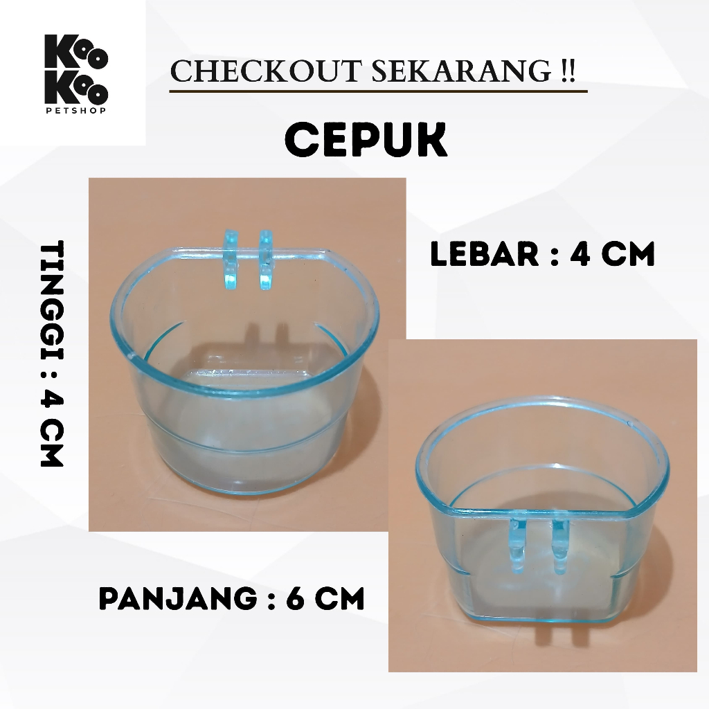 CEPUK PAKAN MINUM BURUNG MOTIF IKAN