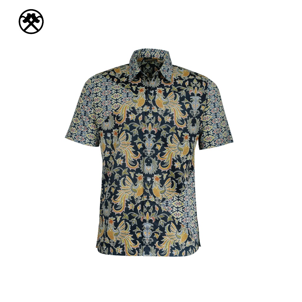 Keris Gallery Kemeja Batik Slim Fit Pria Lengan Pendek Motif Sawunggaling komb Satata