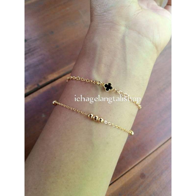 gelang double layer clover 0, 2 gram Semar nusantara