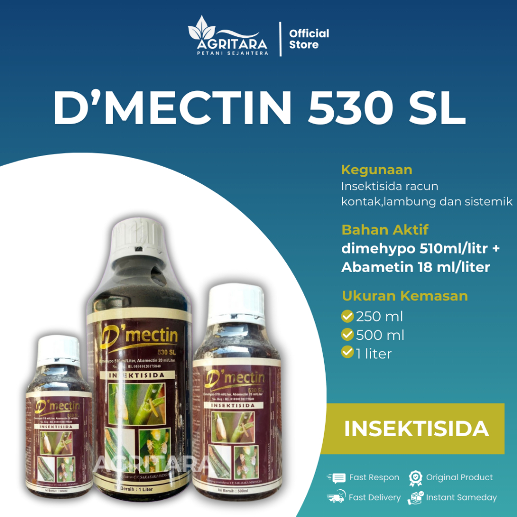INSEKTISIDA D'MECTIN 530 SL KEMASAN 1 LITER