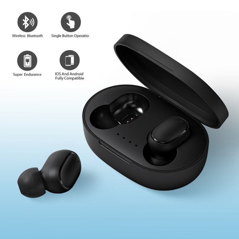 Earphone True Wireless Bluetooth with Charging Dock - A6S - Black