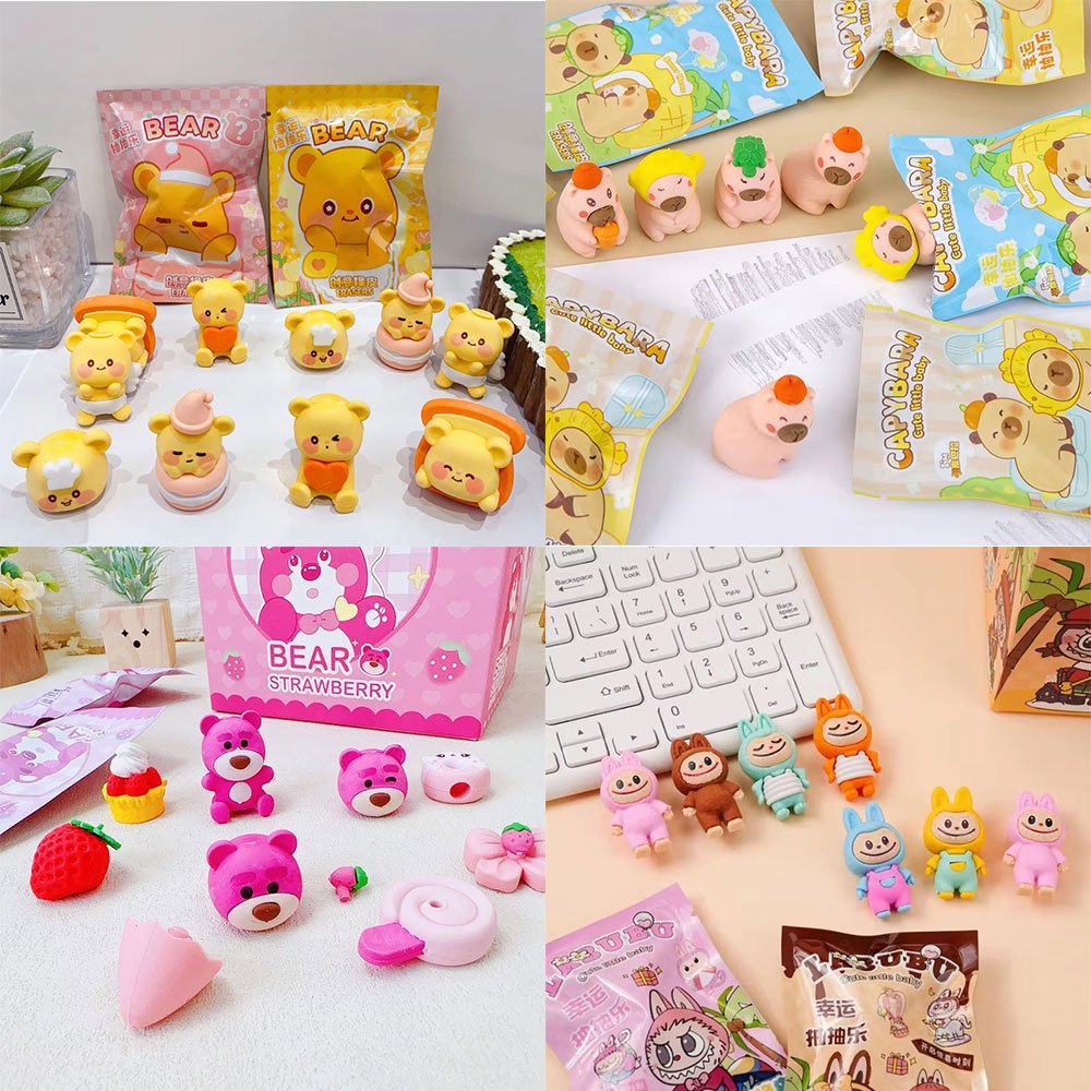 

TAO Mystery Blind Bag Penghapus Eraser Capybara Lotso Loopy Pokemon