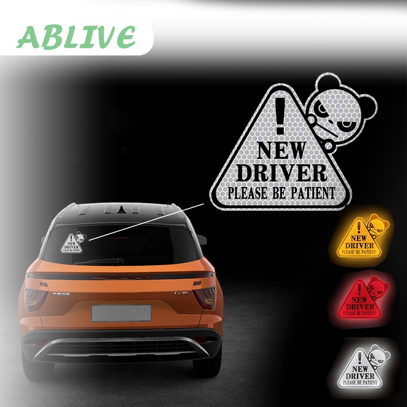 Sticker New Driver Pemula Stiker Kaca Mobil Cutting Sticker Mobil Belakang Keren