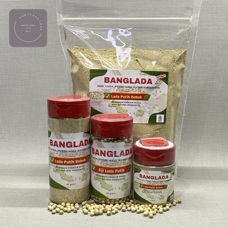 

Lada putih Bangka asli pilihan BANGLADA Merica Murni Kualitas Premium