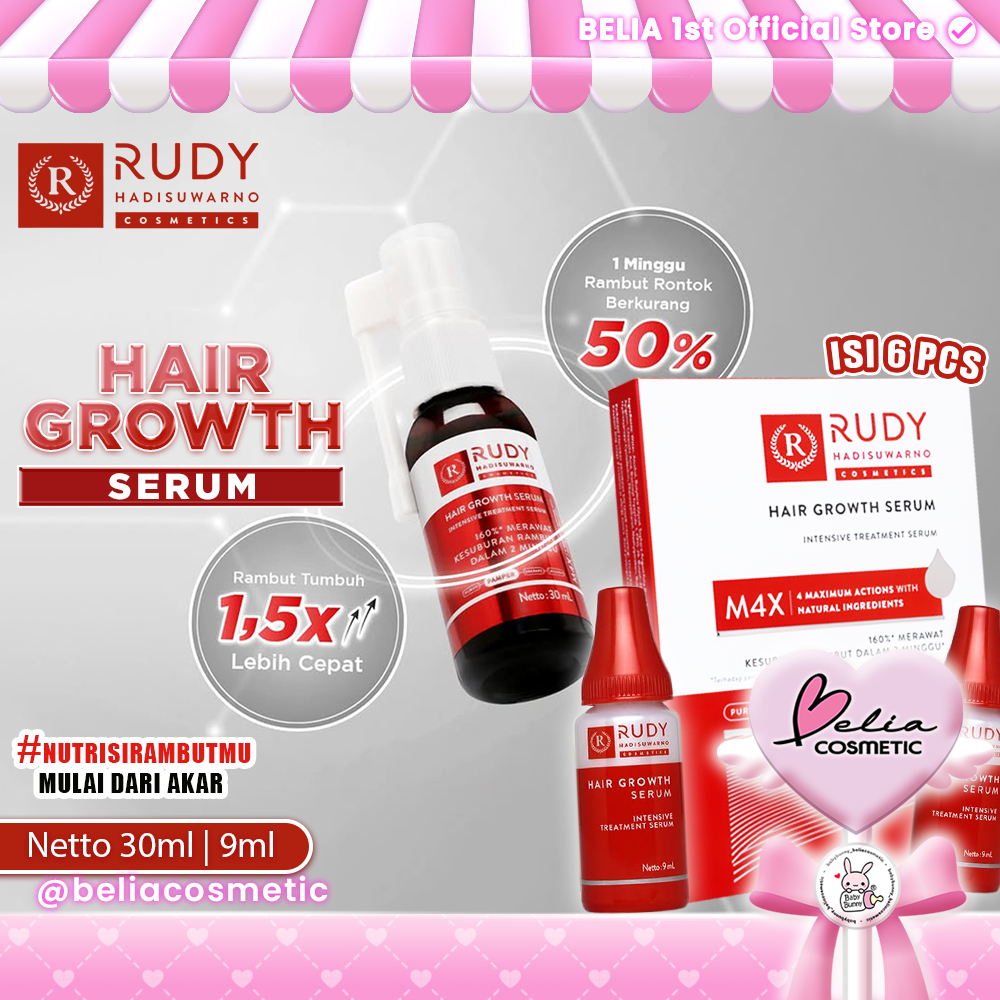 ❤ BELIA ❤ RUDY HADISUWARNO Cosmetics Hair Growth Serum 30ml 6x9ml | Hair Serum Penumbuh Rambut Botak