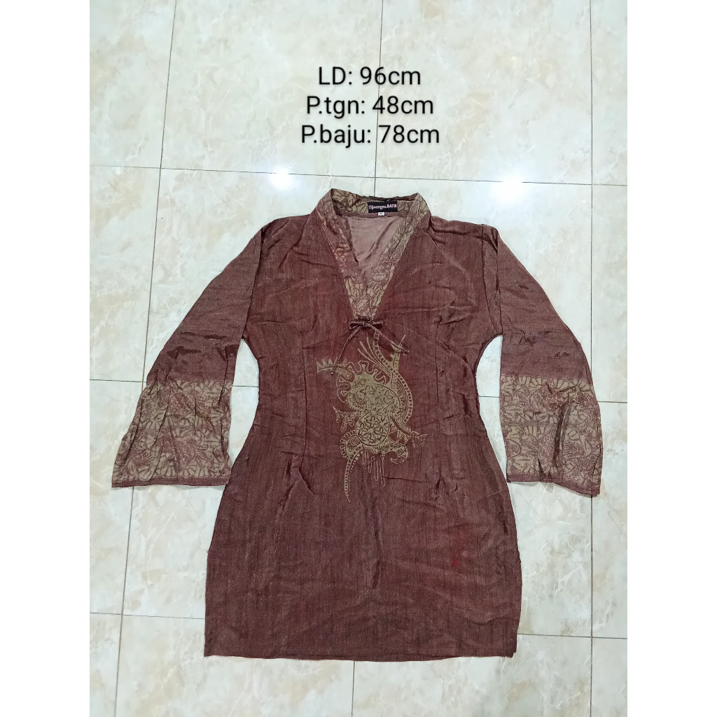 BLUS BATIK CREPE MOTIF SERAT KAYU BY MADONG