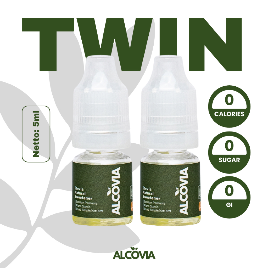 

(TWIN PACK) Alcovia Stevia Tetes Cair Pemanis Alami Original - 5ml