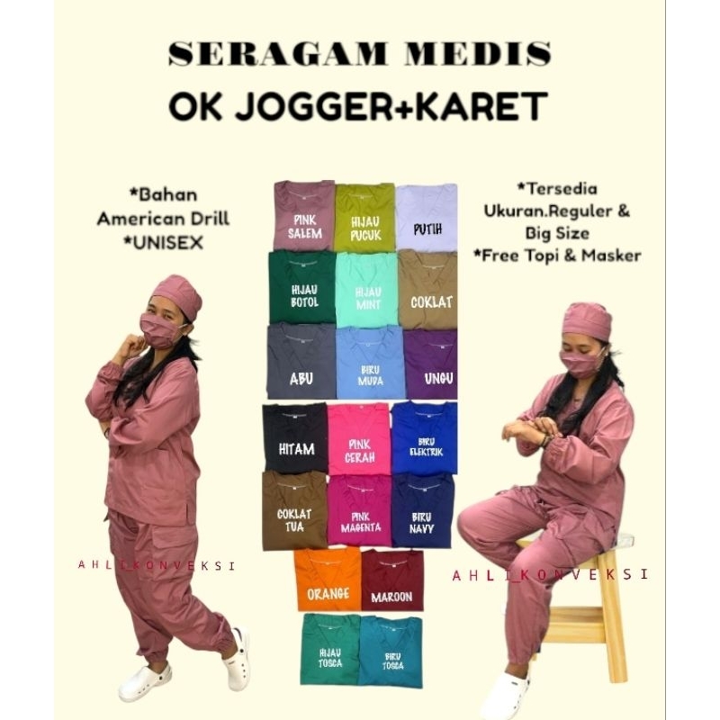 Baju OK CELANA JOGGER+Karet Lengan Panjang (BIG SIZE)/OKA Celana Jogger/Baju Jaga Celana Jogger