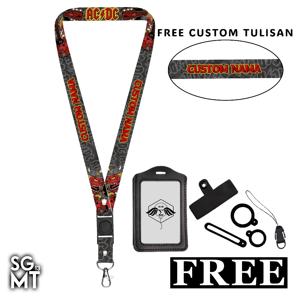 

RK Lanyard ARCTIC MONKEYS ACDC METALLICA Sigmat13 Gantungan id card Printing name tag