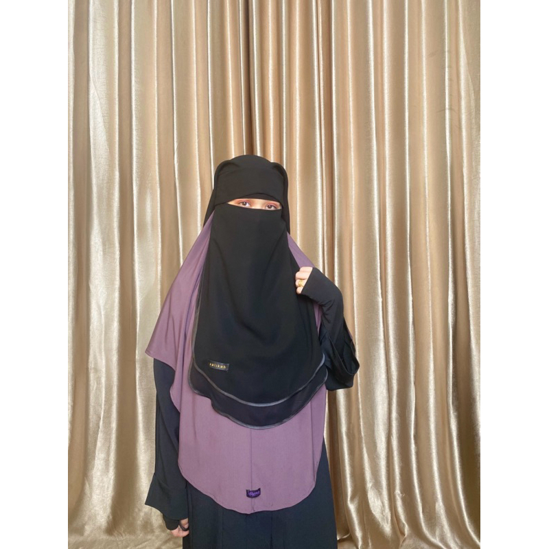 NIQAB YAMAN PONI LONG 2 LAYER | CADAR YAMAN PONI | NIQOB YAMAN PONI 2 LAYER LONG