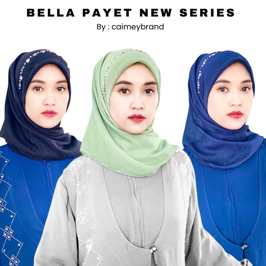 HIJAB BELLA PAYET / Jilbab Segi Empat Payet Bando Beads / Hijab Square Mutiara Mewah