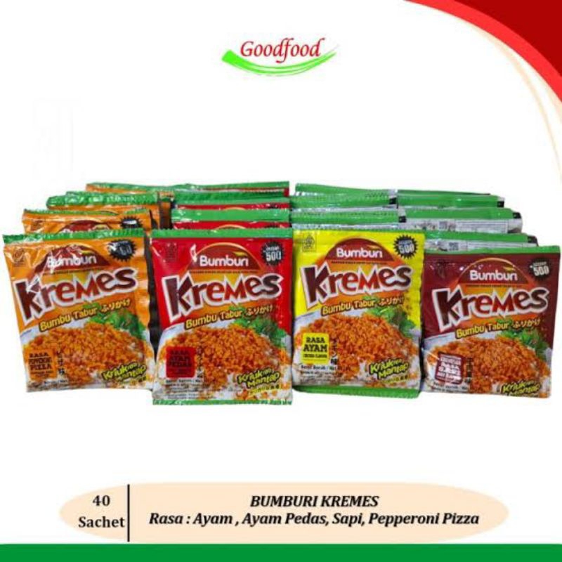 

BUMBURI KREMES BUMBU ECER 500 TABUR ISI 20 PCS