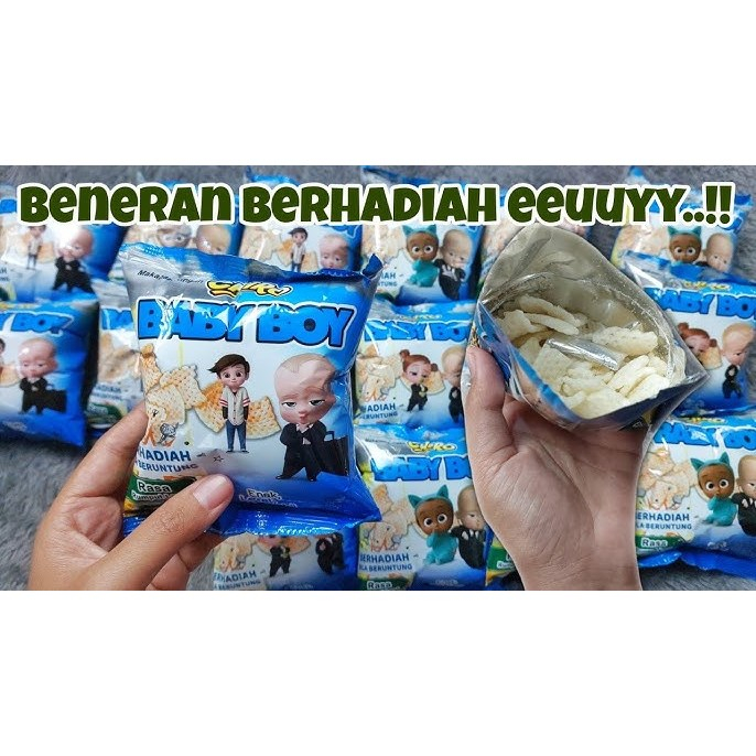 

Snack chiki makanan ringan BABY BOY Berhadiah uang tunai. 1 Pack isi 10 BKS