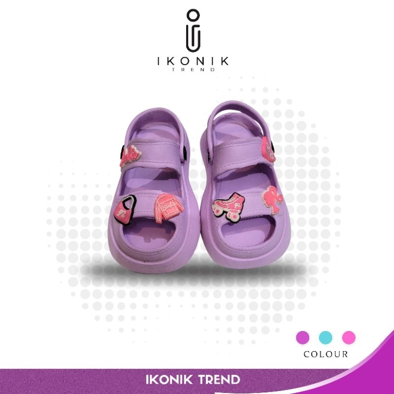 Sandal Anak Perempuan| Sandal Anak Selop Cewek Karakter Lucu| Sandal Anak Barbie