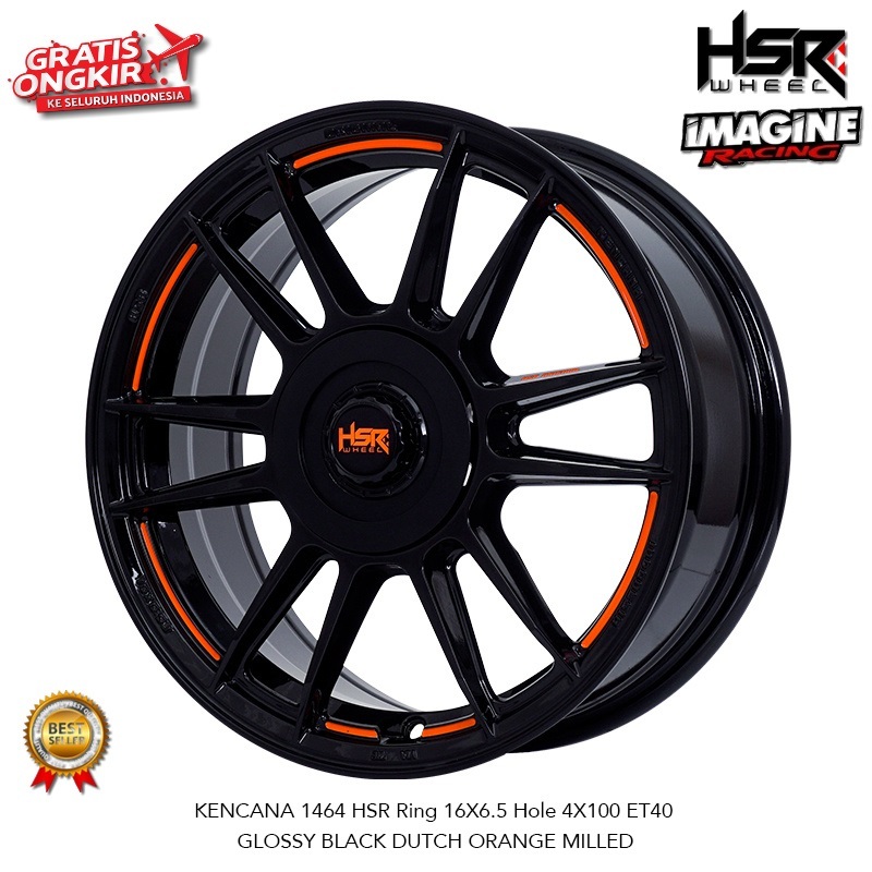 VELG RACING HSR KENCANA RING 16 LEBAR 6,5 PCD 4X100 UNTUK JAZZ VIOS YARIS MOBILIO