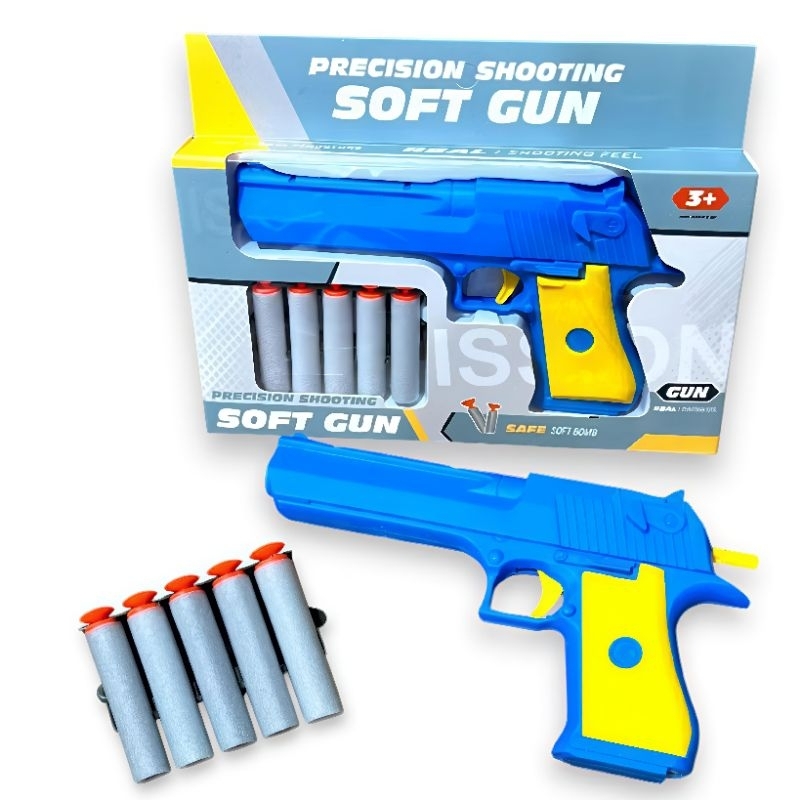 Precision Soft Gun Mainan Anak Pistolan Tembak Peluru Karet Busa Super Keren Terbaru Termurah Terlar
