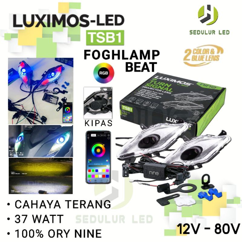 LAMPU SEIN HEADLAMP PROJECTOR LENS DRL RGB ALIS BONUS SAKLAR BEAT DELUXE CBS LUXIMOS LED TSB1 dan DH