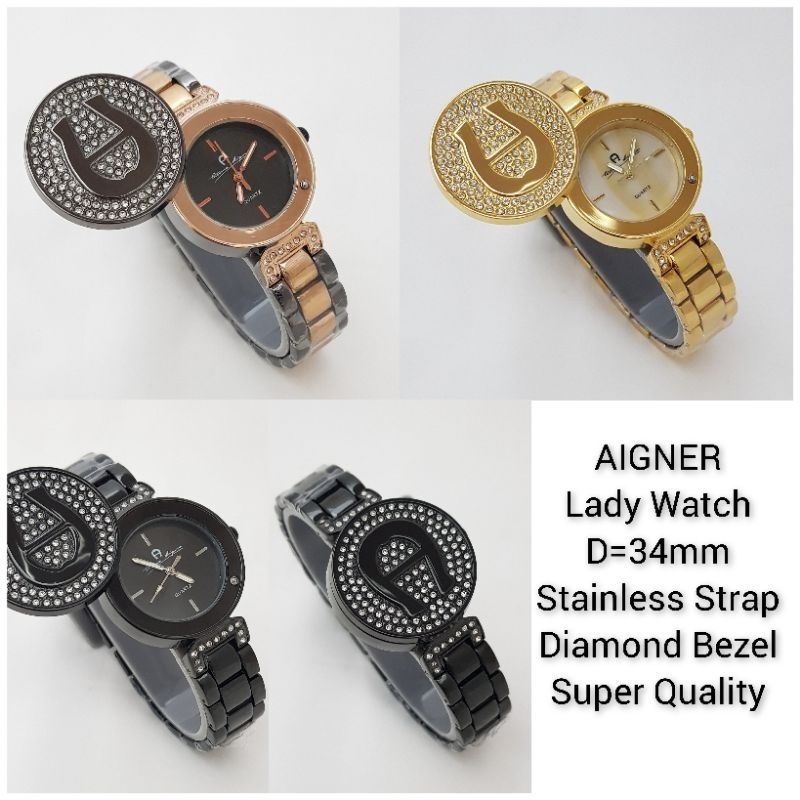 Jam Tangan Wanita Fashion Watch Aigner Buka Tutup High Quality