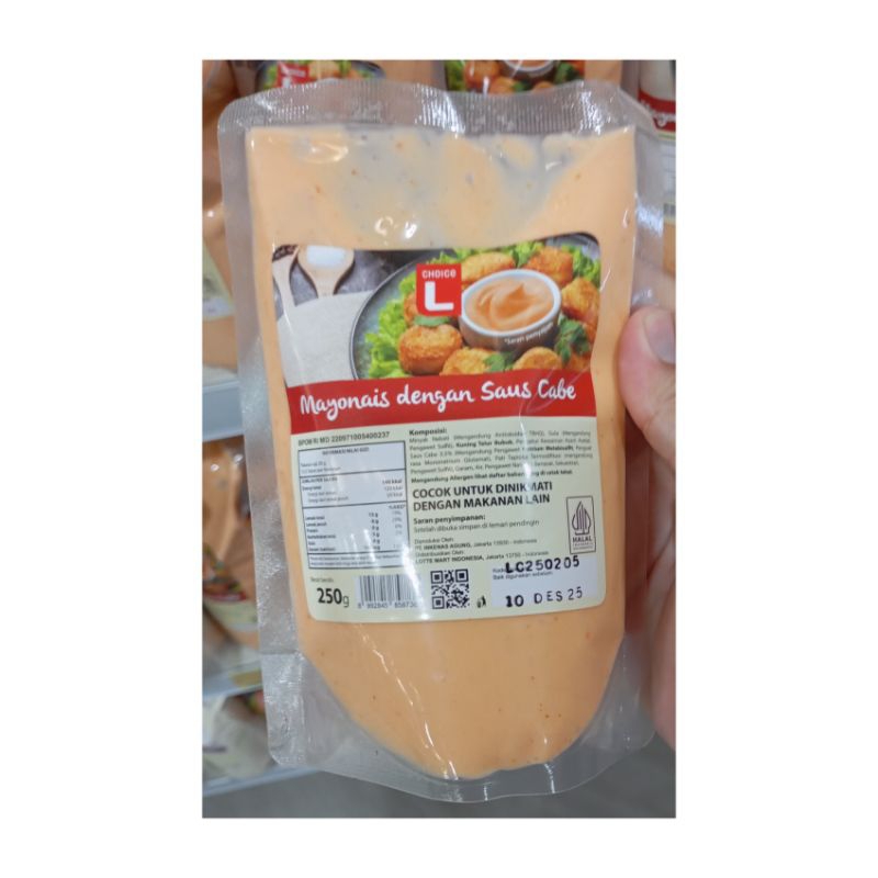

CHOICE L MAYONAISE DENGAN SAUS CABE 250GR ISI 5 PCS