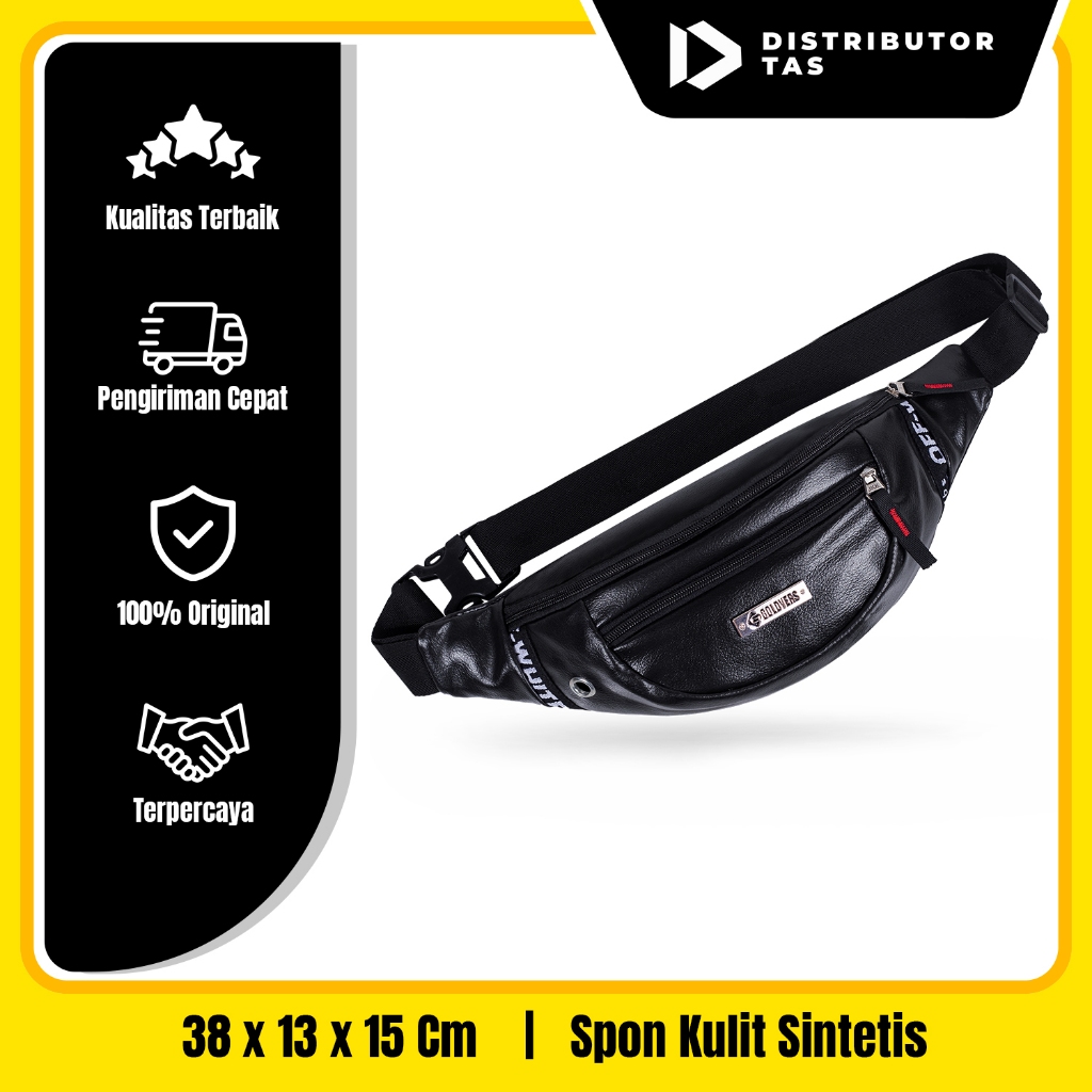 Tas Selempang Kulit PriaTas Selempang Kulit Asli Import Sling Bag Pria Terbaru Sling Bag GOLDVERS