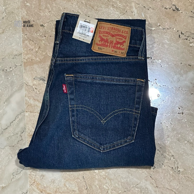 Celana Panjang Jeans Pria L E V I S 511 Original Slim Stretch Clouded Night 04511-6105