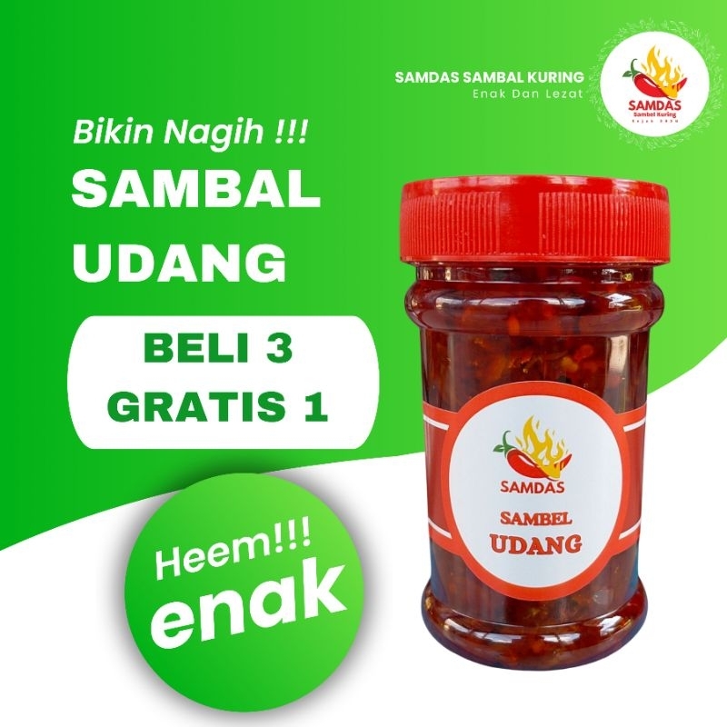 

Sambel Udang Tanpa Pengawet - Beli 3 Gratis 1 - Netto 150 Gram