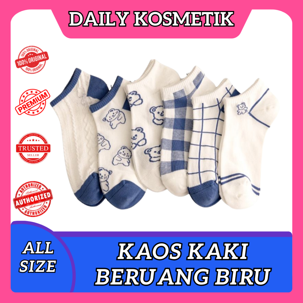 Kaos Kaki Pendek Wanita Kaos Kaki Motif Beruang Biru Kaos Kaki Tebal Wanita Kaos Kaki Import Wanita