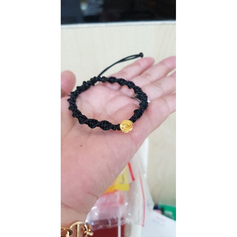 Gelang Emas Asli Mawar 24K Hongkong 999% Tali Lilit