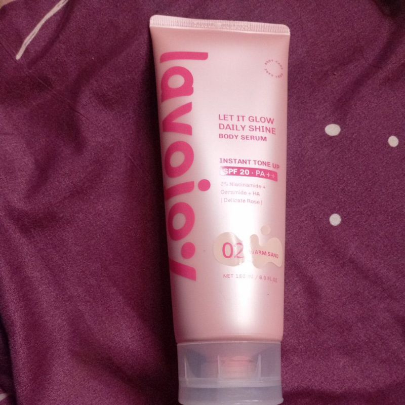 Preloved-lavojoy let it glow daily shine body serum 02 warm sand